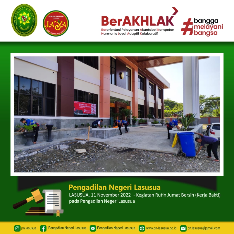 Kegiatan Jumat Bersih Pengadilan Negeri Lasusua 